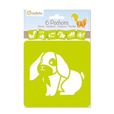 Image of Avenue Mandarine Ref 42445MD Stencil Set Pet &amp; Animal Designs 6 Stencils Per Pack, Translucent for Easy Placement, Compatible with Felt Tips, Pencils, Paint More
