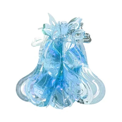 Image of Snow White Christmas Foil Ceiling Decorations Blue 30cm Bell