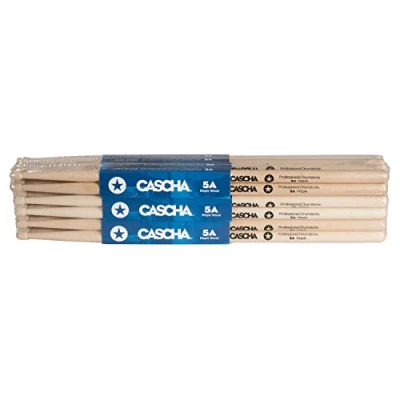 Image of CASCHA professional drumsticks 5A robust maple sticks wood drum accessories wooden head model 12 pair (24 pcs)