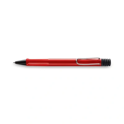 Image of Lamy safari red Ballpoint Pen with ergonomic grip &amp; line width M for pleasant long writing made of robust ASA plastic including large capacity refill 16 in blue