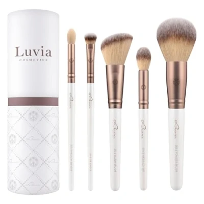 Image of Luvia Make Up Brush Set, Daily Essentials Powder and Eye in 5 Vegan Cosmetic Brushes