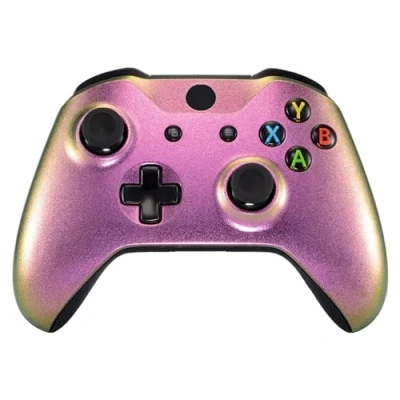 Image of eXtremeRate Red and Gold Chameleon Front Housing Shell Faceplate for Xbox One X &amp; S Controller