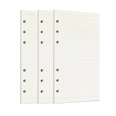 Image of Zelten 3 Pack A6 135 Sheets/270 Pages Lined Loose Leaf Punched Paper Refills for 6 Hole Binder Personal Organizer Diary Notebook Refillable Planner