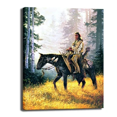 Image of Five Seller Native Indian Knight Canvas Painting Peacemakers Poster and Prints Wall Art Pictures for Home Living Room Decoration (1,40 x 60 cm(unframed))