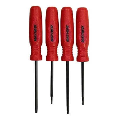 Image of Mayhew Tools 31030 Micro Screwdriver, 4 Piece Set, Red