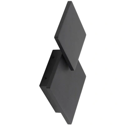 Image of Lucande LED wall light Elrik, black, 27 cm high, metal