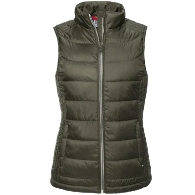 Image of Russell Athletic Womens/Ladies Nano Padded Bodywarmer (Dark Olive) Size Large