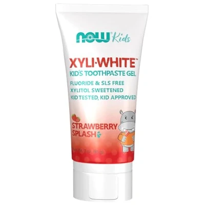 Image of Now Foods Kids&#039; Xyliwhite Strawberry Splash Toothpaste Gel, 85 g