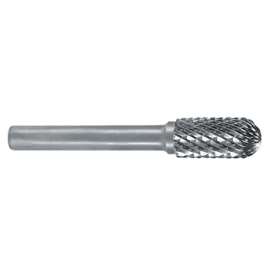 Image of RUKO Tungsten Carbide Rotary Burr with Cross Teething, C Oval (WRC) Shape, Bright Finish, 6.0 mm Diameter, 56 Length, R116020