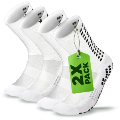 Image of Lux Dual Grip™ Socks 2x Pack Football Grip for Men and Women. GripArray™ Engineered Performance &amp; Comfort Anti Slip