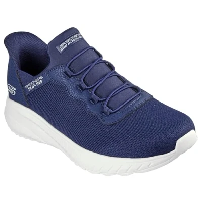 Image of Skechers Men&#039;s Hands Free Slip ins Bobs Squad Chaos Daily Hype Sneaker, Navy, 10 UK Wide