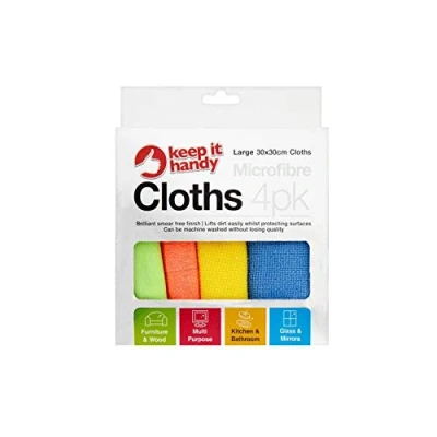 Image of AKH® Microfiber Cleaning Cloth Pack Of 4 Multi Purpose, Kitchen &amp; Bathroom, Furniture Woods, Glass Mirror