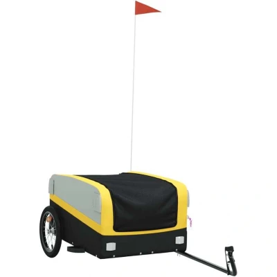 Image of vidaXL Bike Trailer Black and Yellow 45 kg Iron