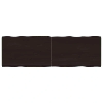 Image of vidaXL Table Top Dark Brown 160x50x(2 4) cm Treated Solid Wood Live Edge