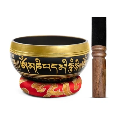 Image of Tibetan Singing Bowl Set Bronze Master Healing Grade Authentic Handcrafted Sound by Himalayan Bazaar