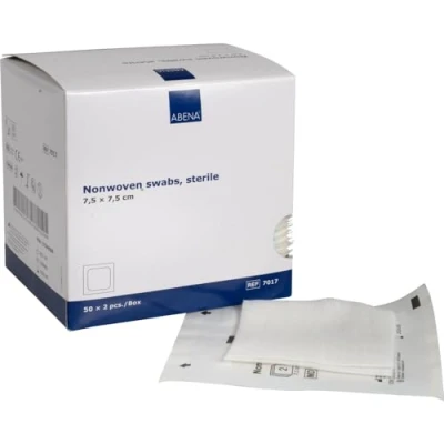 Image of ABENA Gauze Pads 100 in A Pack 7.5x7.5cm Wound Dressings Soft, Absorbent Non Sterile for Dressing. Wounds. Adhesive