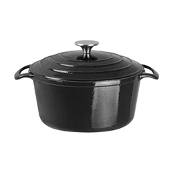 Image of Vogue Black Round Casserole Dish 4Ltr
