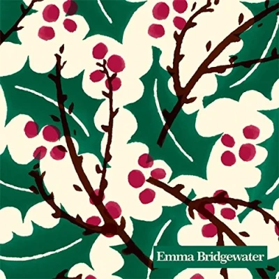 Image of IHR Emma Bridgewater Cocktail Or Tea Small Napkins Christmas Holly and Berry 25 cm Square