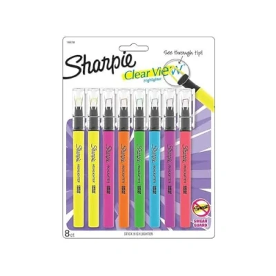 Image of Sharpie Clear View Highlighters 8/Pkg Yellow, Green, Pink &amp; Orange/2 Each