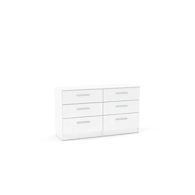 Image of Birlea Lynx 6 Drawer Chest High Gloss, White