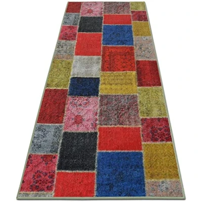 Image of FLODI. Design Carpet Runner Rug, Non Slip Floor Mat (Monsano Colourful, 80 x 200 cm) for Kitchen Hallway Living Room Bedroom Vintage Ornament Classic Modern