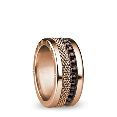 Image of BERING Women&#039;s ring in shiny rose gold Arctic Symphony Collection with stainless steel Donube 6