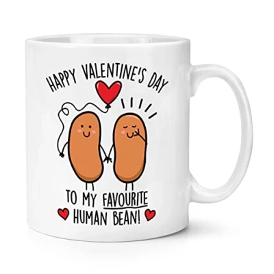Image of Happy Valentine&#039;s Day to My Favourite Human Bean 10oz Mug Cup