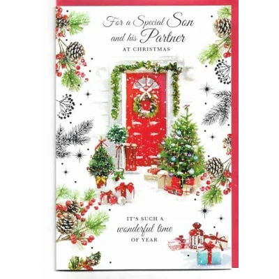 Image of Christmas Card For Son and His Partner 23 x 15 Cm (9 6 inches) A Special at
