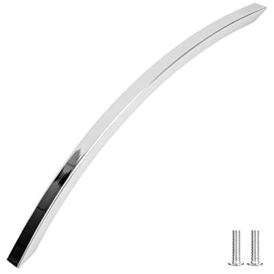 Image of Decoranddecor Slimline Kitchen Door Handles Cabinet Pulls Sleek Design Smooth Lines 224mm Polished Chrome