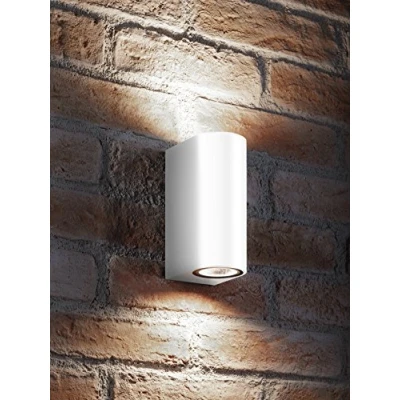 Image of Auraglow IP44 Outdoor Double Up &amp; Down Wall Light (Cool White, White)