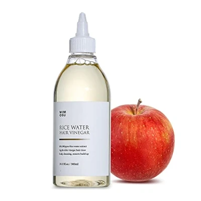 Image of Apple Cider Vinegar Hair Rinse with Rice Water 10fl.oz, for Growth Cleansing Conditioner, Gentle Scalp Cleanser Build Up, Glycolic Acid Dandruff Treatment