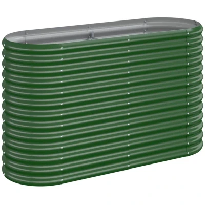 Image of vidaXL Garden Raised Bed Powder coated Steel 114x40x68 cm Green