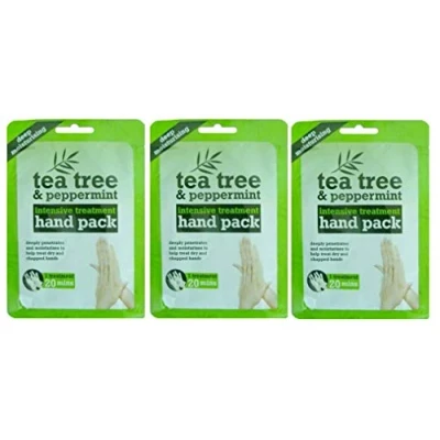 Image of Tea Tree &amp; peppermint deep Moisturising Hand pack To Repair Dry Chopped Hands X 3