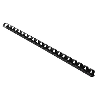 Image of Exacompta Ref 75401E Binding Combs 12mm Thick, 21 Rings, Suitable for A4 Documents, Holds Approx. 65 90 Sheets, Made from PVC Material Black (Pack of 100)