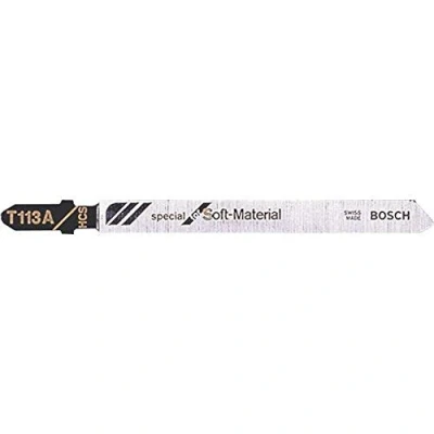 Image of Bosch Professional 3x Jigsaw Blade T 113 A Special for Soft Material (for Cardboard, Styrofoam, Carpet, Leather, Rubber, Accessories Jigsaw)