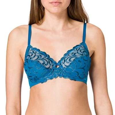 Image of Triumph Women&#039;s Modern Finesse W02 Wired Bra, Mykonos Blue, 34B