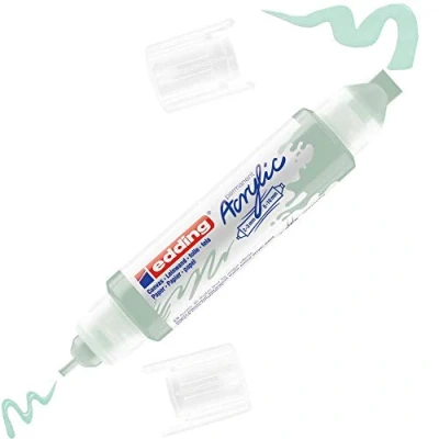 Image of edding 5400 acrylic 3D double liner mint 1 colour tube 2 nozzles 3,5 10mm paint for canvas, painting boards and wood waterproof acrylics in artist quality colours