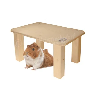 Image of RESCH Heimtierbedarf Spruce Wood Shelter, 35 x 23 20 cm (L W H), Natural, 1 Shelf, Heavy Duty, for Dwarf Rabbits or Guinea Pigs