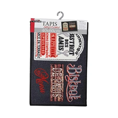 Image of Tapis Déco Douceur d&#039;Intérieur Bistrot Des Amis Decorative Rug Rectangle, 40 x 60 cm