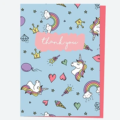 Image of Ready to Write Thank You Open Out Cards Unicorn Dreams Pack of 10 (11 0049)