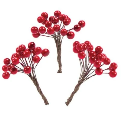 Image of Baker Ross AV894 Artificial Red Berries — Creative Christmas Art and Craft Supplies for Kids&#039; Projects Decoration (Pack of 100), Assorted
