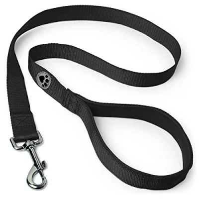 Image of iGadgitz Home U7156 Padded Dog Lead, Handle Leash Black 180cm (1.8m) 6ft