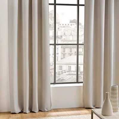 Image of Softness Of Interior 5406, Cortina Con Anillas, 140 X 240 Cm, Occult, Opaco Liso, Gray