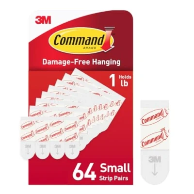 Image of Command Small Refill Adhesive Strips, Damage Free Hanging Wall Strips for Indoor Hooks, No Tools Removable Living Spaces, 64 White