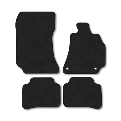 Image of Car Mats Compatible with Mercedes Cls (2011 2018) [C218] Tailored Fit Black Carpet Floor Set Accessory Custom 4 Pieces Anti Slip Backing &amp; Binding Trim Edge