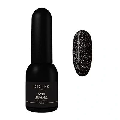 Image of Didier Lab Premium UV Gel Nail Polish Brillant No. 10 Varnish Art Long Lasting High Gloss Wear Black Nails Glitter Rich Pigment