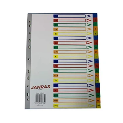 Image of A4 A Z 20 Part Polypropylene Dividers with Index Cover