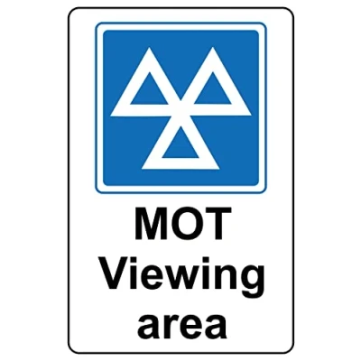 Image of MOT Viewing area sign 1mm Plastic (300mm x 200mm)