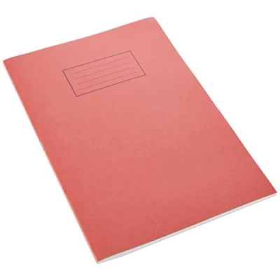 Image of school exercise book ruled and margin A4 red cover x 1 single notebook
