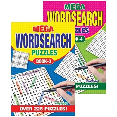 Image of Martello A5 Mega Wordsearch Travel Puzzle Books Word Search Brain Teaser 3 &amp; 4